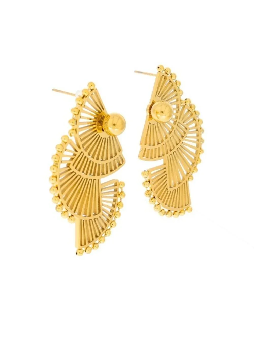 Fan-Shaped Earrings Q266